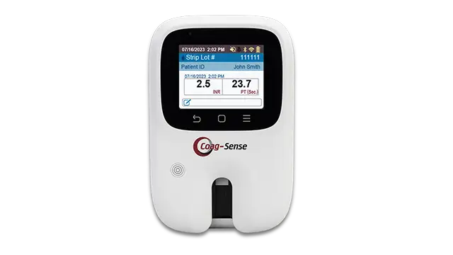 Step 4 Assure PT Care meter front with test results screen. Conducting a PT/INR test with the Assure PT Care Meter​. ARKRAY USA, Inc.