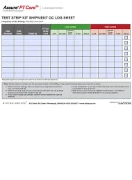 Assure PT Care QC Log Sheet_AA-2180-v2-fillable. Assure® PT Care Training documents and FAQ's. ARKRAY USA, Inc.