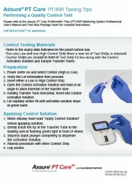 Assure PT Care PT/INR Testing Tips. Assure® PT Care Training documents and FAQ's. ARKRAY USA, Inc.