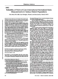 PDF document of Reliability of the Point-of-Care International Normalized Ration Measurements in Various Patient Populations. Assure® PT Care PT/INR Monitoring System. ARKRAY USA, Inc.